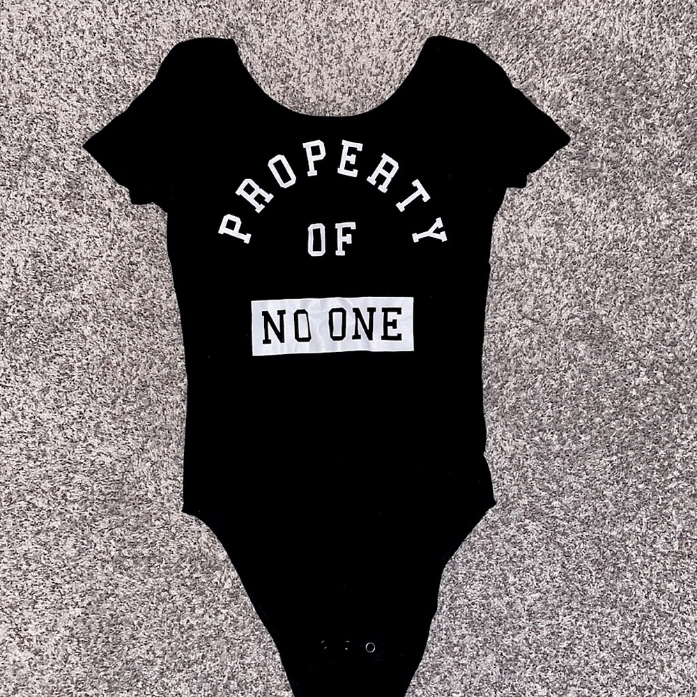 Black Hollister body suit “Property of No One”